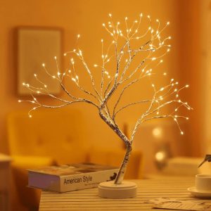 Bonsai Tree Table Lamp with Touch Sensor Switch with Battery/USB